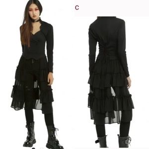 Hot Topic Chiffon Tiered Double-Breasted Vest